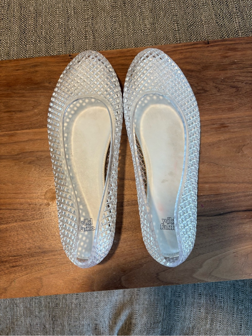 Wild Fable Isabella Clear Woven Mesh Jelly Flats Size 9
